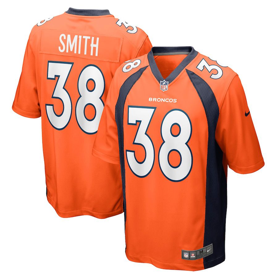 Men Denver Broncos 38 Saivion Smith Nike Orange Game NFL Jersey